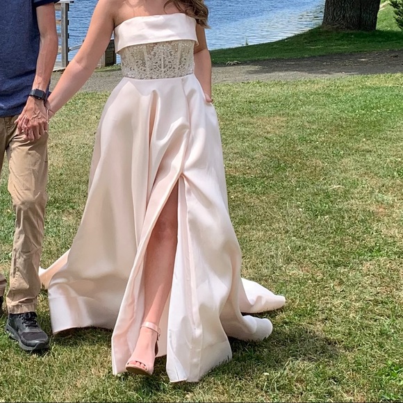 Sherri Hill Strapless Prom Dress Vintage Vibe - Picture 3 of 4